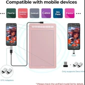 XP-Pen Deco MW Bluetooth Kablosuz Grafik Çizim Tableti 8x5 - Pembe thumbnail 2