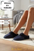 Kadın Ev Terliği İçi Peluş Kışlık Misafir Yumuşak Taban Panduf thumbnail 9