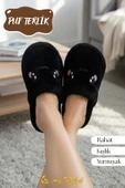 Kadın Ev Terliği Kışlık Peluş Pofuduk (Hayvan Figürlü) Kaymaz Taban Terlik thumbnail 6