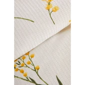 Karaca Home Loretta Çift Kişilik %100 Pamuk Beyaz Çiçek Desenli 4 Parça Pike Takımı 200x220 cm thumbnail 9