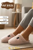 Kadın Ev Terliği Kışlık Peluş Pofuduk (Hayvan Figürlü) Kaymaz Taban Terlik thumbnail 9