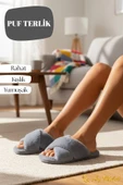 Kadın Ev Terliği Peluş Çapraz Yumuşak Tabanlı, Kaymaz, Kışlık Terlik thumbnail 6