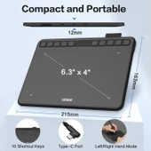 UGEE S640W Kablosuz Grafik Çizim Tableti, 10 Kısayol Tuşlu, 6.5x4 Inc thumbnail 2