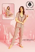 Kadın Pijama Takımı Ring Viscone Bambu Doku Gömlek ve Pijama Seti thumbnail 9