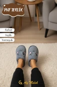 Kadın Ev Terliği Kışlık Peluş Pofuduk (Hayvan Figürlü) Kaymaz Taban Terlik thumbnail 2