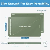 XP-Pen Deco MW Bluetooth Kablosuz Grafik Çizim Tableti 8x5 - Yeşil thumbnail 4