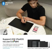 HUION Inspiroy Giano G930L Kablosuz Grafik Çizim Tableti thumbnail 4