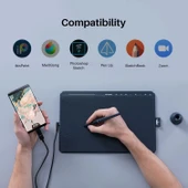 HUION HS611 Grafik Çizim Tableti - Android Destekli Kalem Tablet thumbnail 4