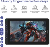 HUION KAMVAS 13 Grafik Çizim Tableti, Ayarlanabilir Stand - Yeşil thumbnail 2