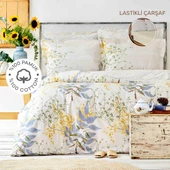 Karaca Home Clarinda Hardal %100 Pamuk Çift Kişilik Lastik Çarşaflı Nevresim Takımı thumbnail 1