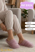 Kadın Peluş Ev Terliği Yumuşak Dokulu, Kaymaz Tabanlı, Rahat ve Sıcak Tutucu Terlik thumbnail 1
