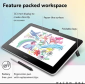 Wacom One HD Yaratıcı Kalem Ekranı, Ekranlı Çizim Tableti, 13.3 Inc thumbnail 3