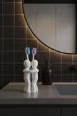 PAMUK'S DESİGN 3D Hediye Çiftler İçin Diş Fırçalığı Minimalist Banyo Aksesuarı Geri Dönüştürülmüş PLA 13 x 9 cm thumbnail 4