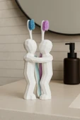 PAMUK'S DESİGN 3D Hediye Çiftler İçin Diş Fırçalığı Minimalist Banyo Aksesuarı Geri Dönüştürülmüş PLA 13 x 9 cm thumbnail 1