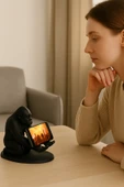 PAMUK'S DESİGN 3D Siyah Goril Figürlü Dekoratif Telefon, Tablet Standı, Kalem Tutucu Heykel, Masaüstü Organizer thumbnail 4