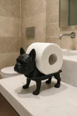 PAMUK'S DESİGN Dekoratif Tuvalet Kağıdı Pratik Ev Dekorasyon Buldog Tuvalet Tasarım thumbnail 4