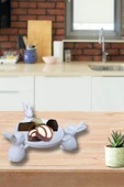 PAMUK'S DESİGN Dekoratif Şekerlik Sunumluk Tavşan Figürlü 15 Cm thumbnail 1