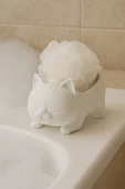 PAMUK'S DESİGN Dekoratif Kedi Figürlü Sabunluk & Süngerlik Şık ve Sevimli Banyo, Mutfak Aksesuarı Çok Amaçlı thumbnail 4