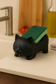 PAMUK'S DESİGN Dekoratif Kedi Figürlü Sabunluk & Süngerlik Şık ve Sevimli Banyo, Mutfak Aksesuarı Çok Amaçlı thumbnail 5