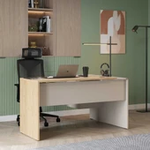 Madrid 3 Çekmeceli L Çalışma Masası - Florida Meşe/Vizon 140x75x107 cm thumbnail 1