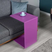 Çok Amaçlı Tekerlekli C Koltuk Sehpası-Mor 35x62x45 cm (GxYxD) thumbnail 2