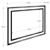 Country Şifonyer Aynası - Mat Lake Beyaz 90x65x4 cm (GxYxD) thumbnail 4