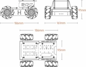 LewanSoul Mecanum Tekerlek Şasi Araç Kiti - TT Motor İle thumbnail 4