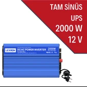 LEXRON - İnges 12 VOLT 2000 WATT 2 KW UPS ŞEBEKEDEN ŞARJ EDİLEBİLİR İNVERTER İNVERTÖR - KARAVAN thumbnail 1