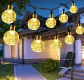 pilelistore 7m 50 Led Gün Işığı Solar Bahçe Aydınlatma Dekorasyon Güneş Enerjili thumbnail 2