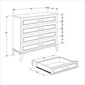 Country 4 Çekmeceli Şifonyer - Mat Lake Beyaz 90x89x45 cm (GxYxD) thumbnail 8