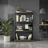 Rio 3 Raflı Kitaplık - Antrasit/Kontra 72x109x34 cm thumbnail 1