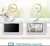 Moonybaby 5" HD Düşük EMF'siz 2 Kameralı Bebek Monitörü thumbnail 3