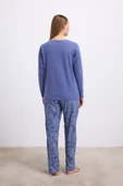 Anıl Kadın Uzun Kollu T-Shirt ve Desenli Pantolon Pijama Takımı (11566) thumbnail 2