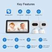 Simsky Video Bebek Monitörü 2×4MP Kamera, 6X Yakınlaştırma - 2 Kamera thumbnail 6