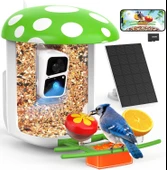 Peckcam Akıllı Kuş Yemliği, Kamera, 2K Canlı Gerçek Zamanlı Uyarı - Yeşil thumbnail 1