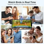 BirdSnap PAV - Akıllı Kuş Yemliği, Güneş Enerjili Kamera 2K HD - Mavi thumbnail 4