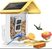 Onlyfly Güneş Enerjili Kameralı Kuş Yemliği: 2K Canlı Yayın Kamerası - Sarı/Beyaz thumbnail 1