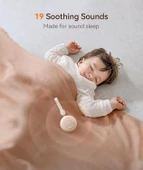 Dreamegg Taşınabilir Ses Makinesi - 19 Yatıştırıcı Ses ve Bebek Odası Işığı - Beyaz thumbnail 2