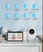 ieGeek Bebek Monitörü, 5.5 Inc Ekran - 2.5K Ultra HD - 2 Kamera thumbnail 3