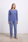 Anıl Kadın Uzun Kollu T-Shirt ve Desenli Pantolon Pijama Takımı (11566) thumbnail 1