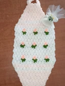 El Örgüsü Yavruağzı Çiçekli Uzun Banyo Lifi thumbnail 2