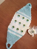 El Örgüsü Mavi Çiçekli Uzun Banyo Lifi thumbnail 2