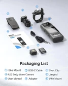 Boblov A23 Video ve Ses Kaydı Olan Vücut Kamerası 256GB Kompakt, 9 Saat Pil Ömrü thumbnail 5