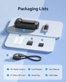 Boblov W1 128GB HD 1080P Vücuda Takılan Giyilebilir Kamera, 2 Klipsli thumbnail 5