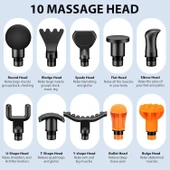 TOLOCO Masaj Aleti Derin Doku, 10 Yedek Başlıklı Perküsyon - Siyah thumbnail 5