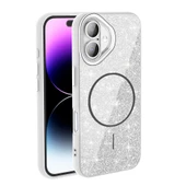 Apple iPhone 17 Kılıf M-safe Şarj Özellikli Parlayan Simli Zore Okso Kapak thumbnail 2