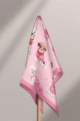 %100 İpek Süslü Köpek Desenli Kadın Bandana thumbnail 6