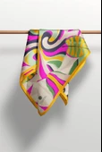 Saten İpek Geometrik Desenli Kadın Bandana thumbnail 6