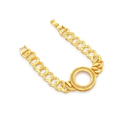 Altın Kaplama İmitasyon Desenli Çeyrek Çerçeveli Zincir Bileklik BLK-1212 thumbnail 2