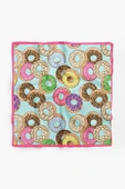 100% Silk Headscarf for Women - 22"x 22" inch Hair Scarf Donut Pattern Silk Headscarf Bandanas Square Silk thumbnail 2